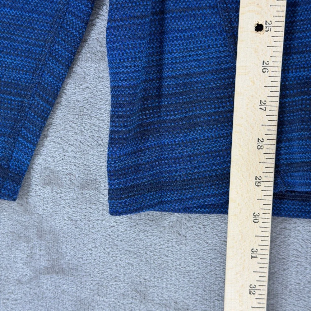 Smartwool Mens XL Blue Striped 100% Merino Wool Base Layer Top SW016349 F24